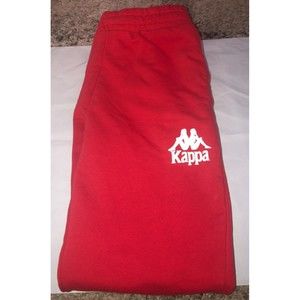 Kappa Mens Red Elastic Waist Pockets Tapered Fit Regular Fit Sweatpants Size M